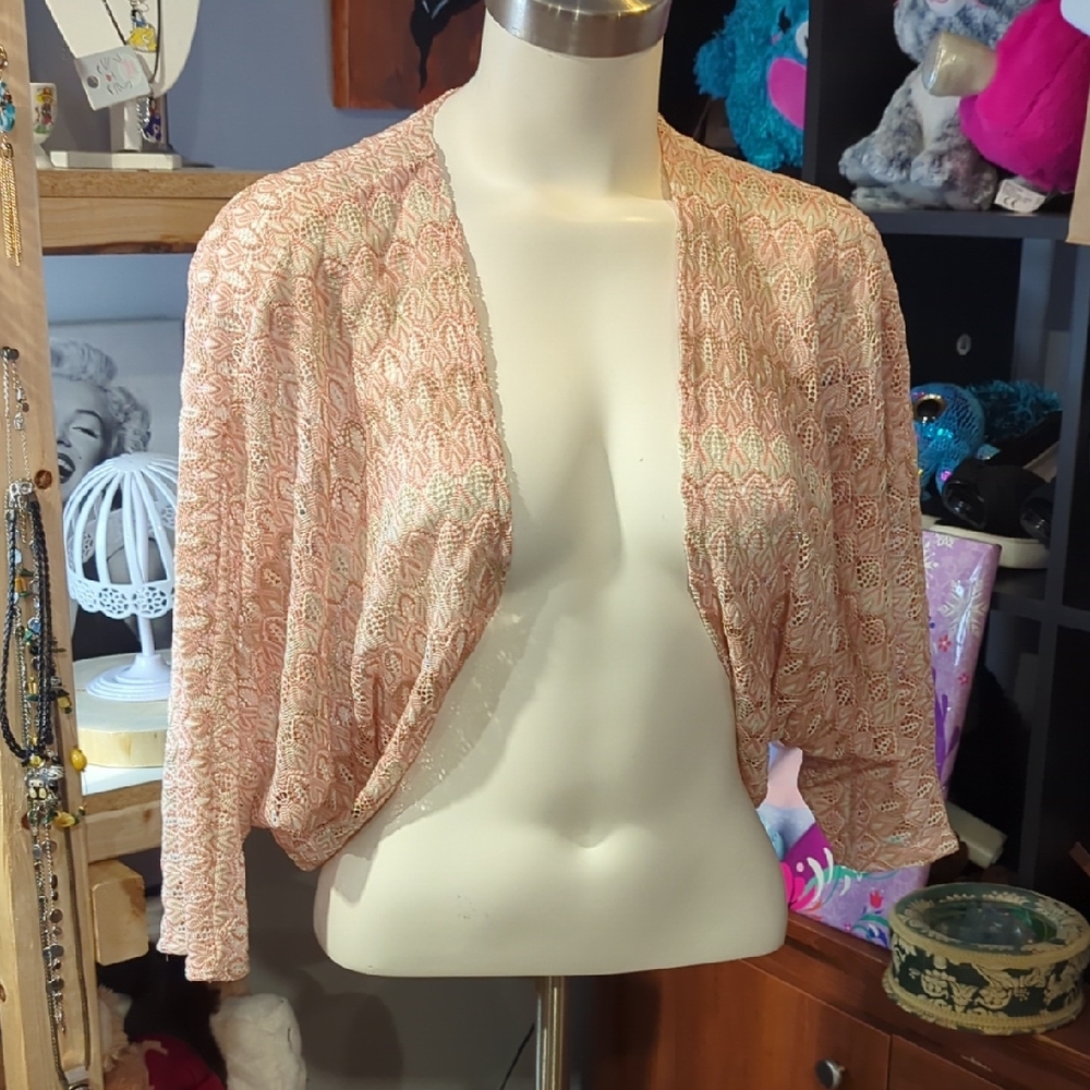 Ruby Rd. Blush Lace Shrug